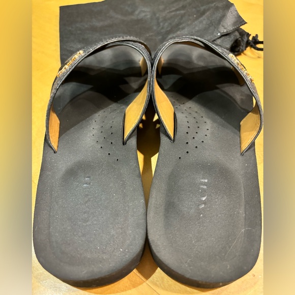 AUTHENTIC COACH Janine Leather Upper, Foam Logo Monogrammed Slides Sandals - Picture 6 of 11